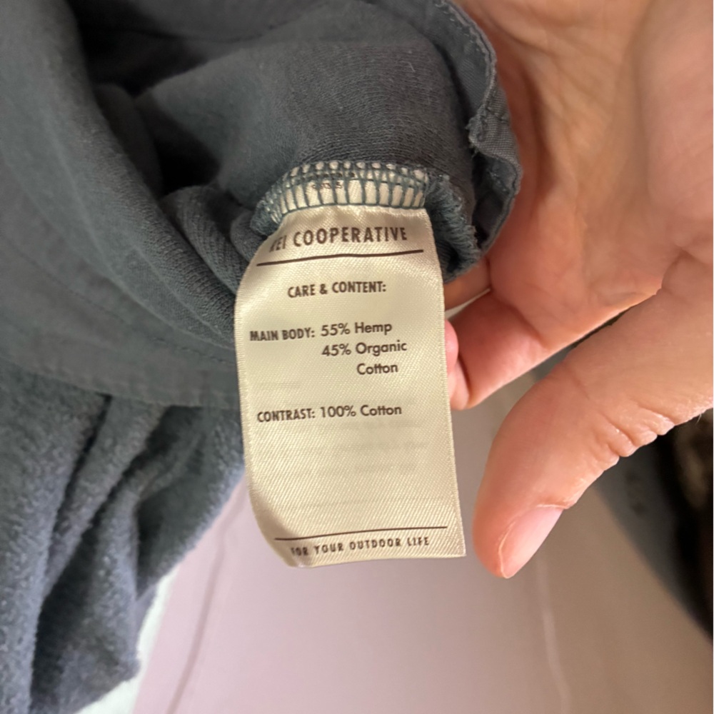 REI Cooperative grey organic cotton hemp blend hoodie - Picture 5 of 7